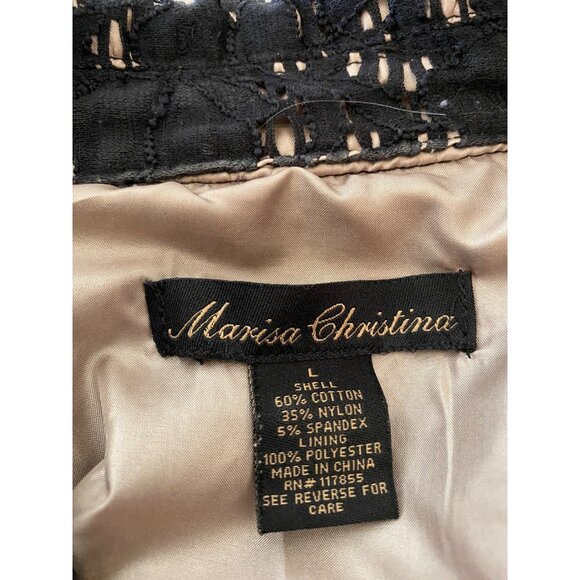 Marisa Christina Womens Black Lace Button-Down Jacket Coat Size 12 - Picture 3 of 10